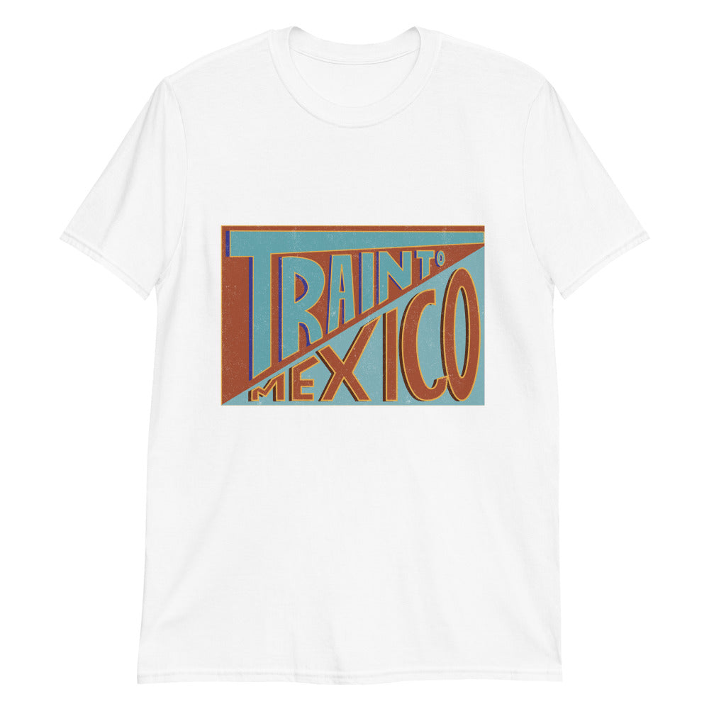 Train To Mexico Tshirt - Unisex T-Shirt Orange&Blue